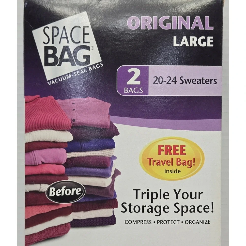 Original Vacuum Seal Space Compression Bag 2 (Two) Count Large 21.5
